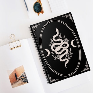 Journal du serpent céleste, carnet de notes vierges, cadeau pour écrivain, carnet de notes à spirales sorcières image 1