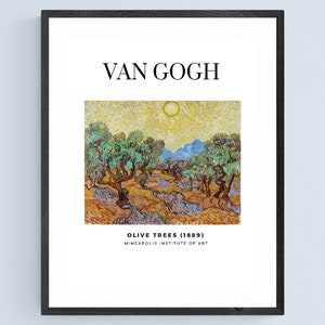 Vincent Van Gogh, Olive Trees, (1889) Digital Download Exhibition Poster, Van Gogh Wall Decor
