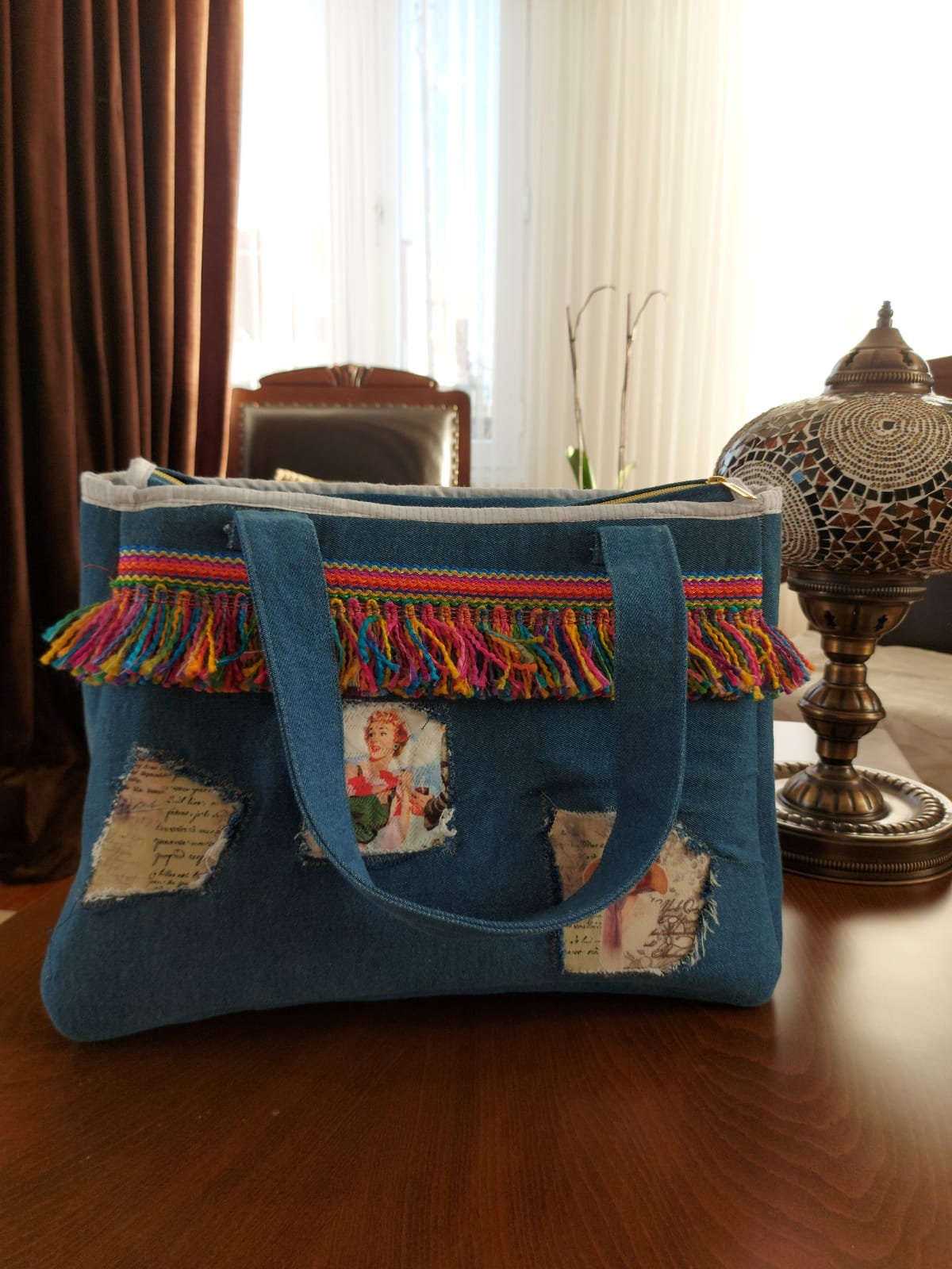 designer denim purse
