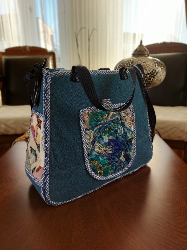 designer denim purse