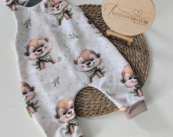 Baby Strampler / Outfit für Neugeborene  /Otter/ Frühchen Kleidung /Handmade / Geburtsgeschenk / Strampler / Neutrale Babykleidung