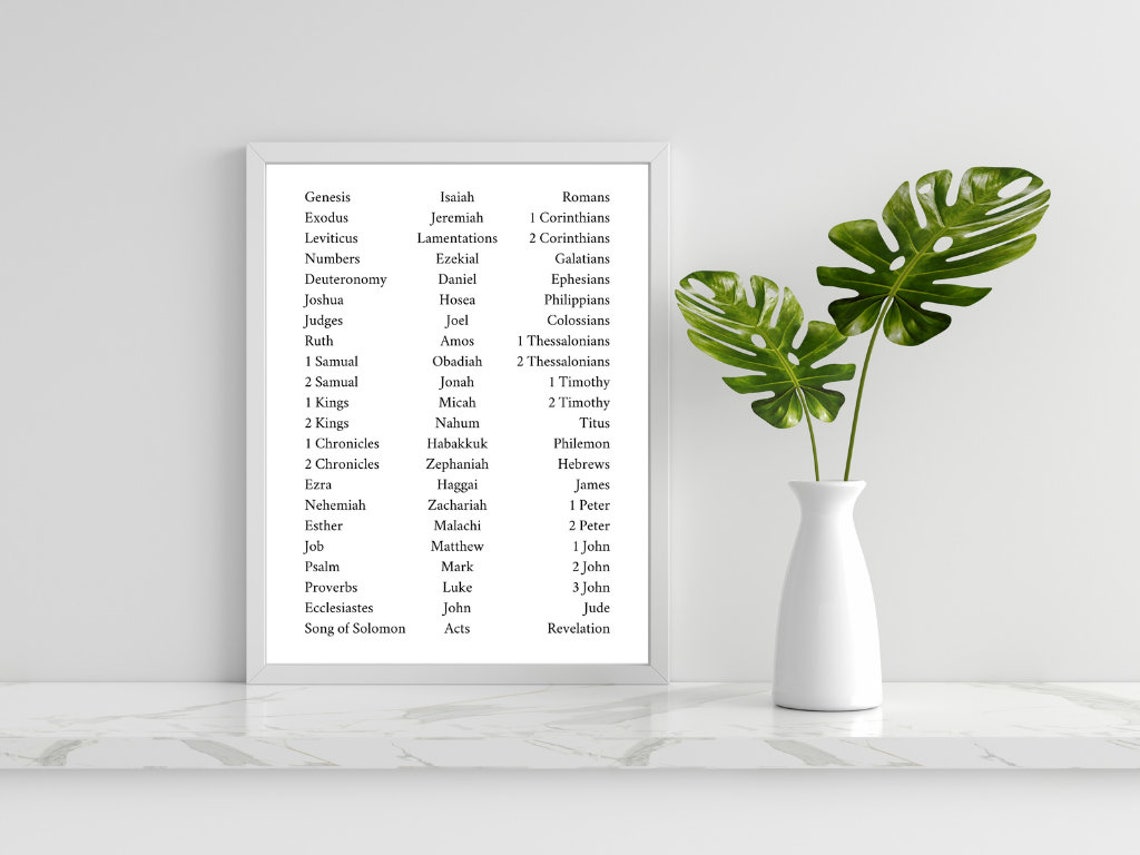 Books of the Bible Printable Poster Digital Download of the - Etsy