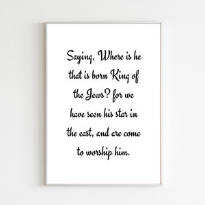 Matthew 2:2 Printable Poster, Christmas Scripture Poster, Christmas Digital Download, Matthew Christmas Poster