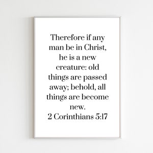 2 Corinthians 5:17 Printable Poster, 2 Corinthians Digital Download, New Years Poster, Printable Download