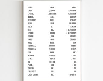 Books of the Bible Poster, Books of the Bible Printable Download, Furgatorio Font Books of the Bible, Printable Poster