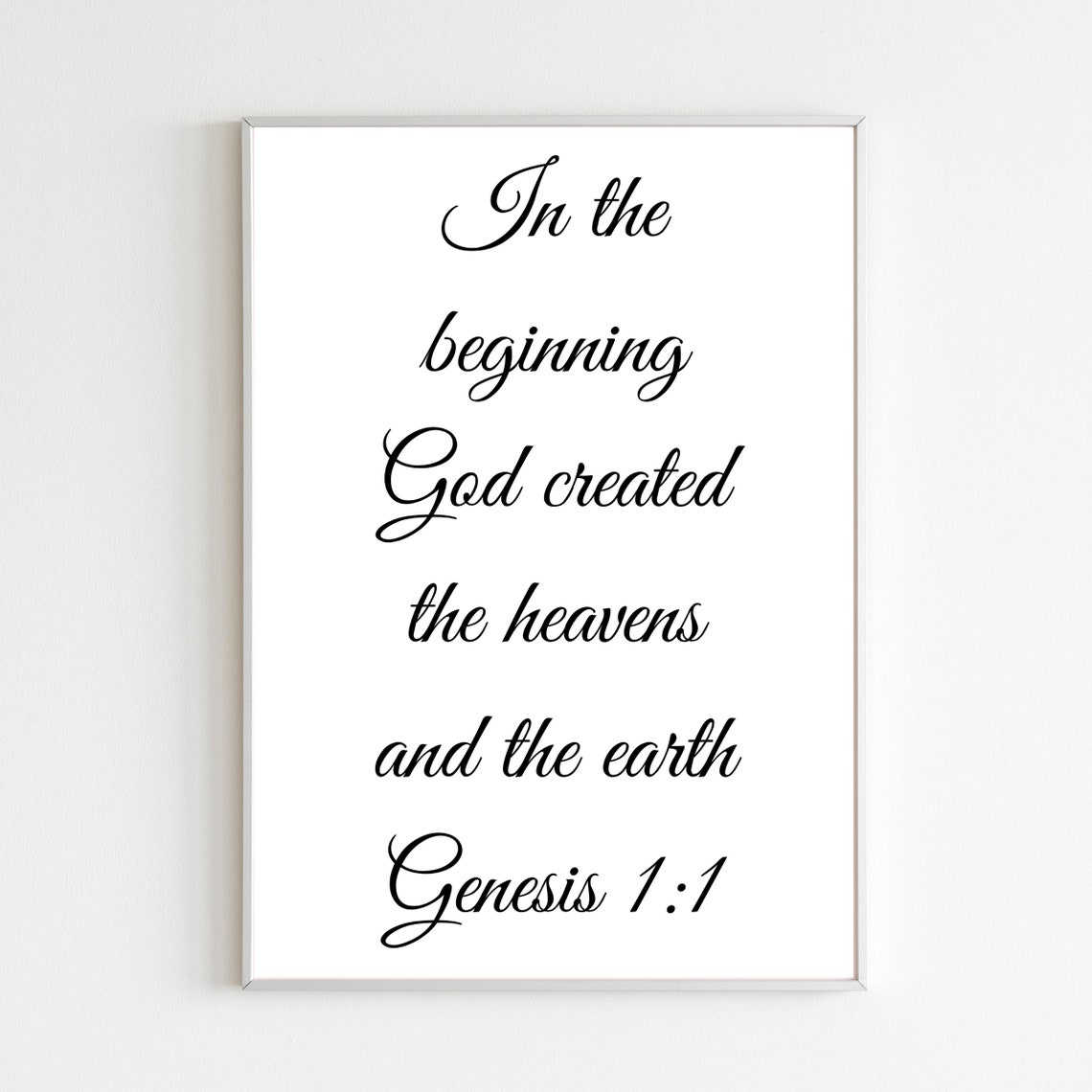 Genesis 1:1 Scripture Poster, in the Beginning Verse Printable, Digital ...