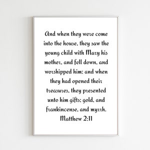 Matthew 2:11 Printable Poster, Christmas Downloadable Poster, Matthew Poster, Printable Christmas Gift