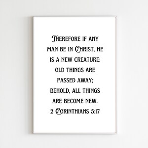 2 Corinthians 5:17 New Years Printable Verse Poster, New Years Poster, Christian Printable Decor, New Years Decor