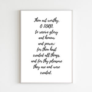 Revelation 4:11 Printable Poster, Revelation Digital Print, Revelation Poster, Scripture Home Decor