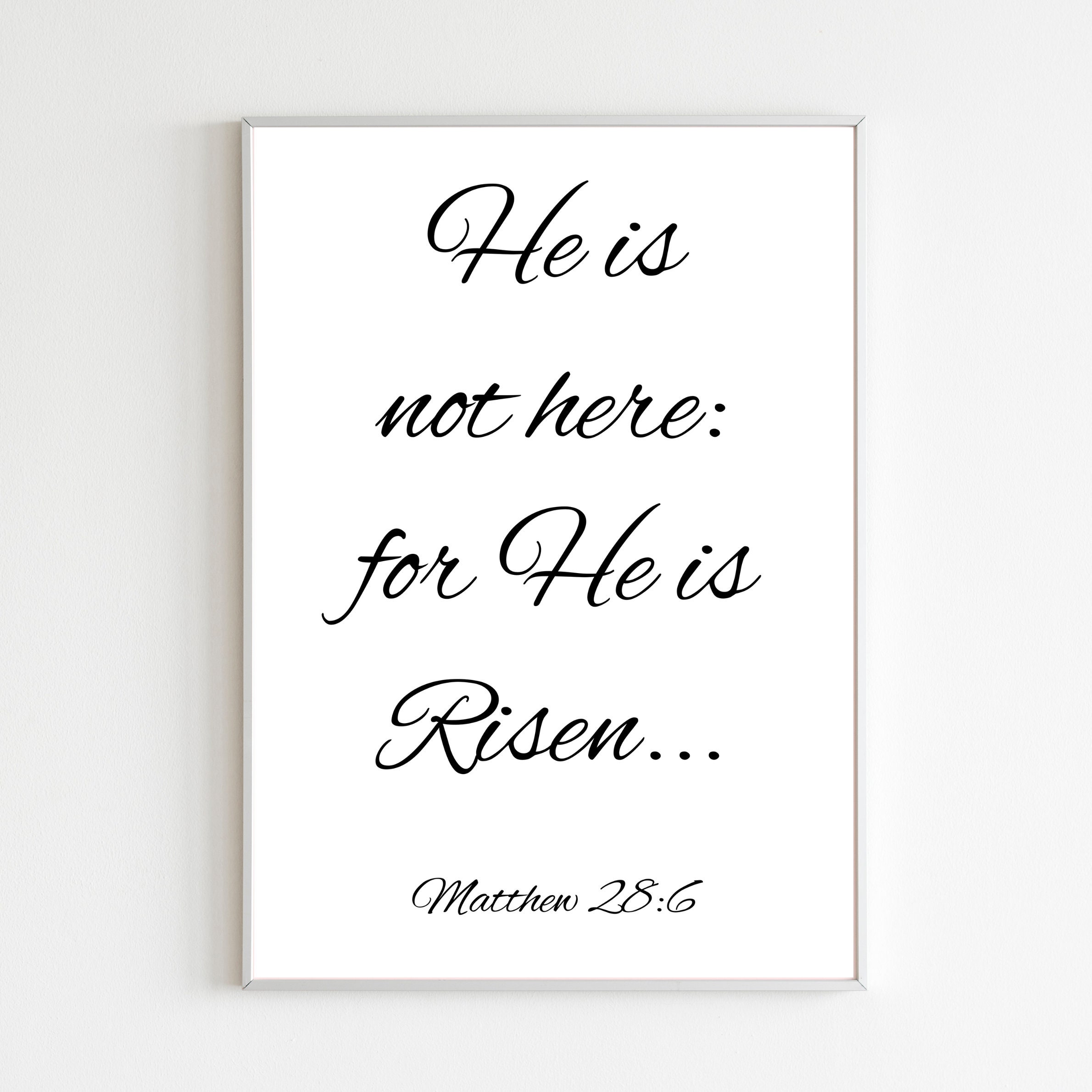 Matthew 28:6 Bible Verse Poster, Resurrection Printable Verse Poster ...