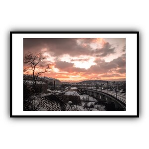 Vitkov Viewing - Naturdruck - Prag, Tschechien / Landschaft / Foto / Natur / Baum / Winter / Frozen / Sonnenuntergang / Schnee / Kälte