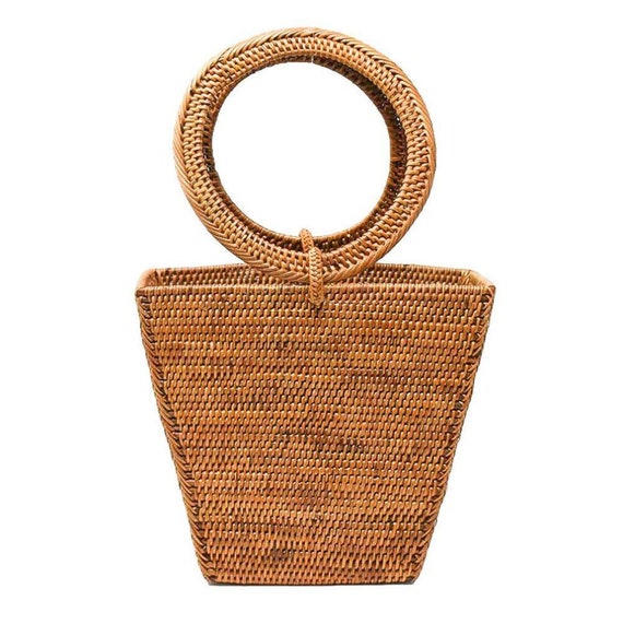 Handwoven Penelope Bag Net Rattan Handbag Bali Bag Straw Bag Top
