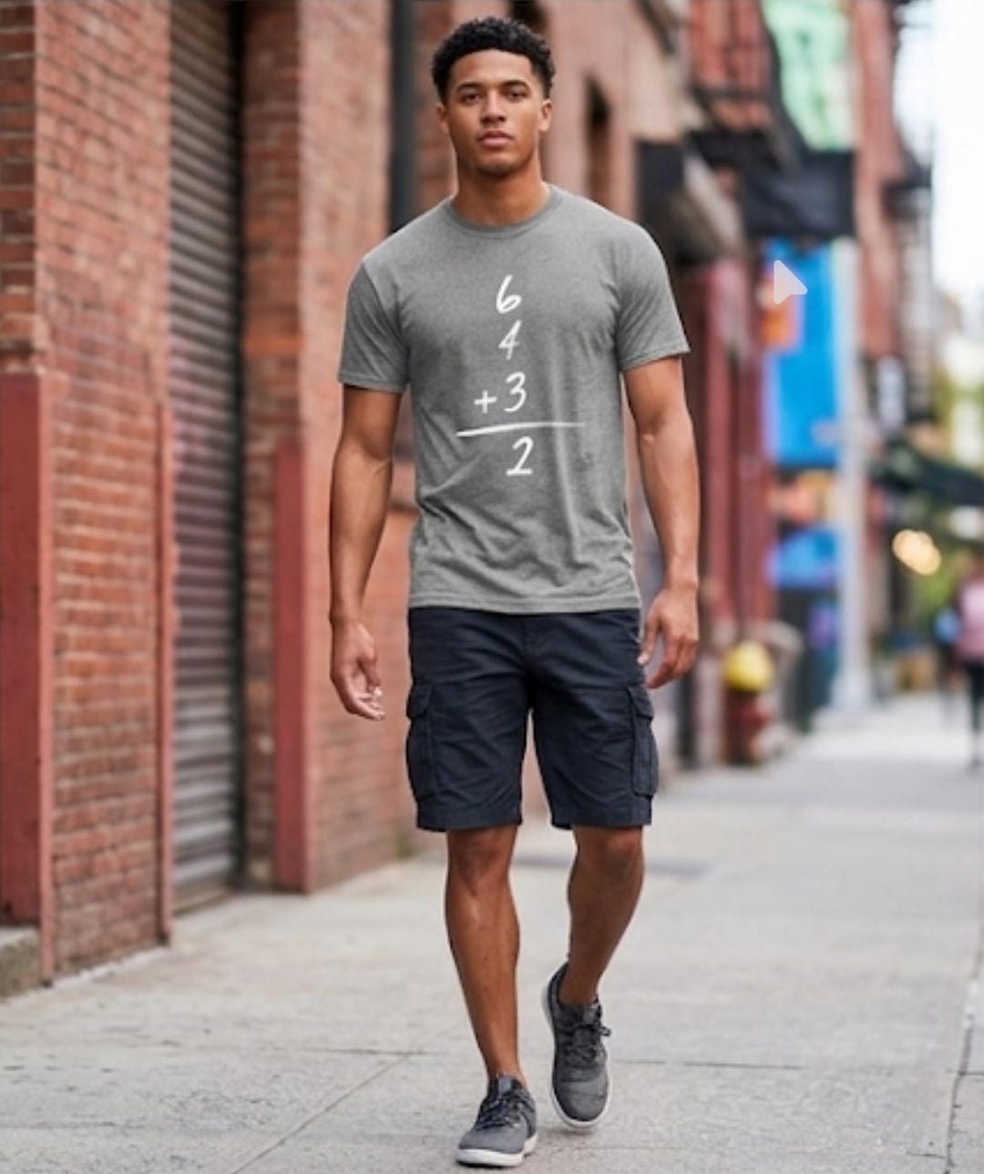 その他 salsation Round Neck T-Shirt Blue Denim 6432 Double Play Baseball T‑shirt | 6+4+3=2 Math Graphic Tee for