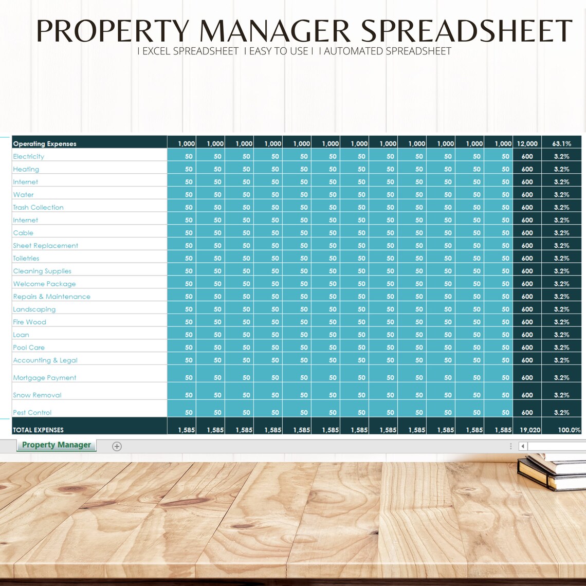 Landlords Excel Template Rental and Expense Tracker Etsy