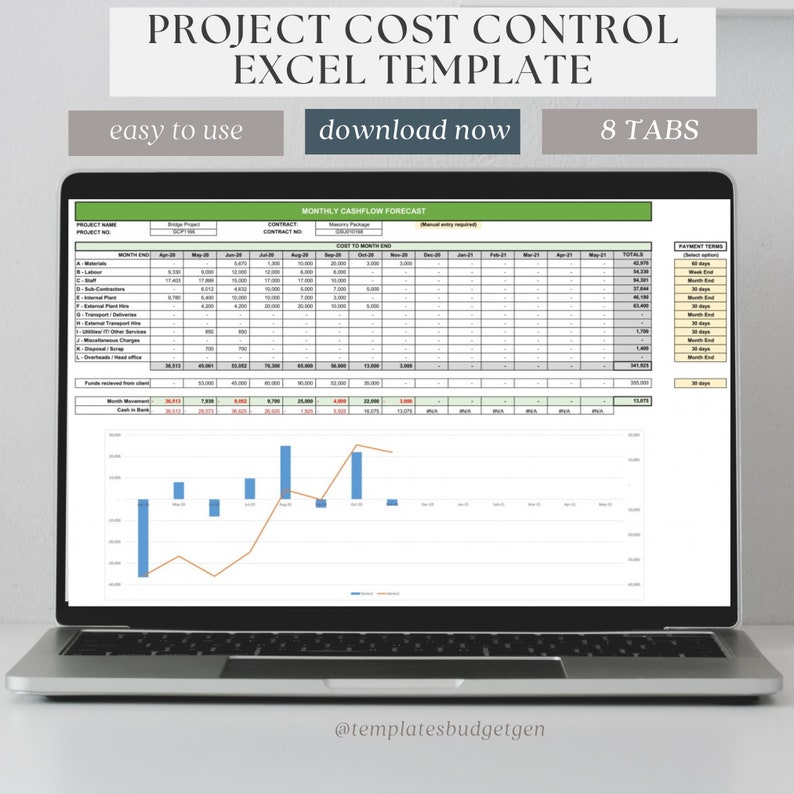 Project Cost Control Template, Construction Budget Excel Template - Etsy