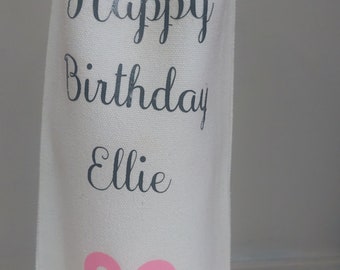 Personalised bottle bag wine bottle bag 18th 21st birthday message on a bag Mr & Mrs congratulations
