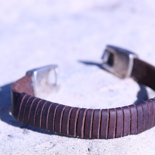 Wrapped leather strap