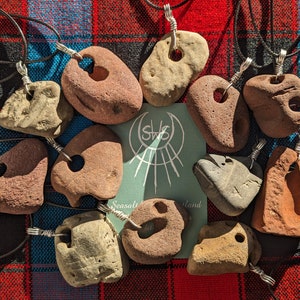 Lucky Scottish Hag Stone Necklace | Outfit Accessory, Celtic, Druid, Pagan Witch | Protection Charm Amulet |Handmade Jewelry Folklore Legend