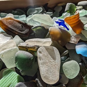 Genuine Raw Scottish Seaglass | Mixed Size Frosted | Sea Glass Crafts | Jewellery | Bulk Lot Supply Mixed | Blue Green White Brown Seafoam