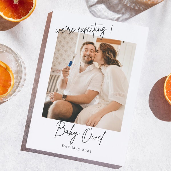 Baby Announcement Template, Pregnancy announcement, We're Expecting Announcement, We're Expecting Card, Pregnancy Announcement Card | LISA