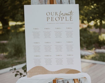 Editable Desert Boho Seating Chart Template, Modern Wedding Seating Chart Template, Printable Seating Chart, Seating Chart Template | DEA