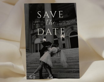 Modern Minimal Save the Date Template, Save The Date With Photo, Editable Save The Date Template, Save The Date, Instant Download | ALI