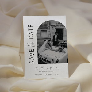 Moderne minimal save the date, save the date avec photo, save the date modifiable, save the date téléchargement numérique | CLARA