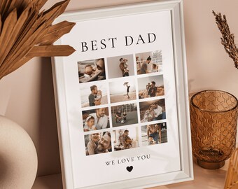 Daddy Photo Collage, Fathers Day Photo Collage, Best Dad Gift, Customized Father's Day Gift, Gift For Dad, Personalized Gift for Dad | LISA