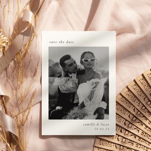 Moderne Minimal Save the Date Template, Save The Date With Photo, Modifiable Save The Date Template, Save The Date, Instant Download | ALI