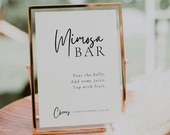 Mimosa Bar Sign Template, Bridal Shower Sign, Signature Drink Sign, Wedding Shower Sign, Mimosa Bar Wedding Sign Template, Drink menu