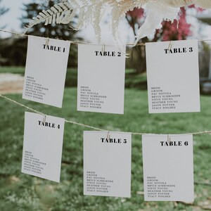 Modèle de carte de plan de table de mariage moderne et tendance, cartes de plan de table de mariage minimales | VÉRO