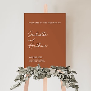 Terracotta wedding Welcome Sign, Custom Welcome Sign, wedding welcome sign, bohemian wedding, Terracotta, Wedding sign template |TERRAM