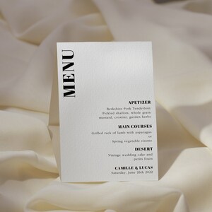 Elegant and Trendy Wedding Menu, Wedding Menu, Modern Minimalist Menu, Menu Template, Editable Template | VERO