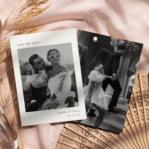Moderne minimalistische Save-the-Date-Vorlage, Save-the-Date-Vorlage mit Foto, bearbeitbare Save-the-Date-Vorlage, Save-the-Date, Sofortiger Download | ALI