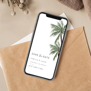 Bewaar de dadelpalm, Bestemming bruiloft, Bestemming bruiloft Bewaar de datums, Bewaar de datumsjabloon | PALM