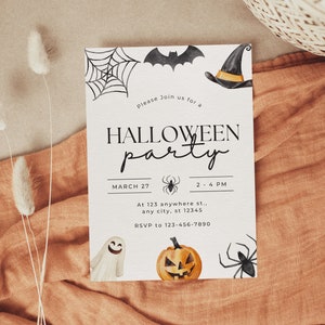 Invitation de fête d'Halloween, modèle d'invitation d'Halloween, invitation d'Halloween modifiable, téléchargement immédiat | KEN
