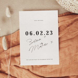 Moderne Minimal Save the Date Template, Save The Date With Photo, Modifiable Save The Date Template, Save The Date, Instant Download | AIDA