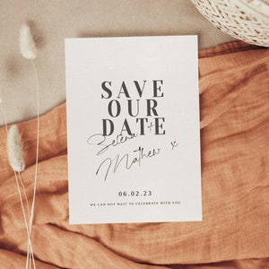 Moderne Minimal Save the Date Template, Save The Date With Photo, Modifiable Save The Date Template, Save The Date, Instant Download | AIDA