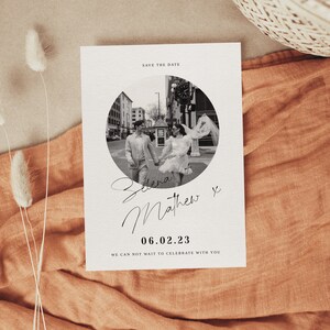 Modern Minimal Save the Date Template, Save The Date With Photo, Editable Save The Date Template, Save The Date, Instant Download | AIDA