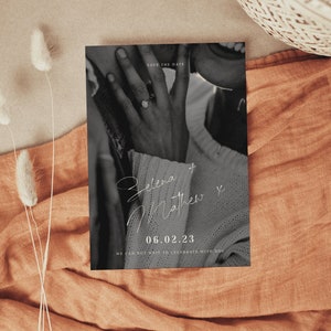 Moderne Minimal Save the Date Template, Save The Date With Photo, Modifiable Save The Date Template, Save The Date, Instant Download | AIDA