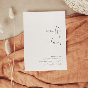 Modèle minimaliste Save the Date, Moderne Save the Date, Save the Date, Boho Save the Date, Modern Save the Date, Minimaliste | CLARA