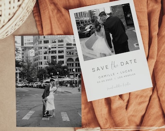 Minimalist Save the Date Template, Photo Save the Date, Save the Date, Boho Save the Date, Modern Save the Date, Minimalist Invite | CARLA