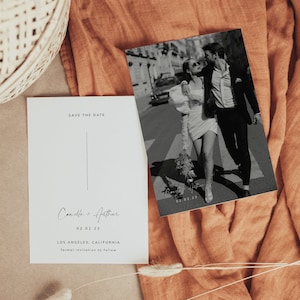 Moderne Minimal Save the Date Template, Save The Date With Photo, Modifiable Save The Date Template, Save The Date, Instant Download | MEL