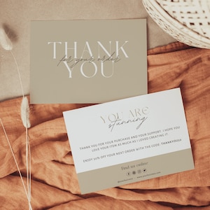 Bedankkaartsjabloon voor zakelijk gebruik, Etsy Small Business, Bedankt voor je aankoop, afdrukbare bedankkaart | LISO