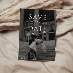 Modern Minimal Save the Date Template, Save The Date With Photo, Editable Save The Date Template, Save The Date, Instant Download | ALI