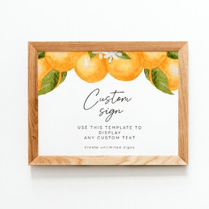 Bearbeitbare Little Cutie Babyparty-Benutzerdefiniertes Schild-Vorlage, Orangenblüten-Babyparty-Benutzerdefiniertes Schild, Babyparty-Benutzerdefiniertes Schild | CLEM