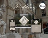 Site mariage old money, wedding website canva template, site mariage intemporel elegant, rsvp mariage en ligne, template site mariage luxe
