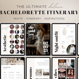 Bachelorette Weekend Planner & Itinerary, Complete Bachelorette Planner, Edit on Canva, Instagram caption and inspiration, wedding planner