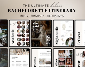 Bachelorette Weekend Planner & Itinerary, Complete Bachelorette Planner, Edit on Canva, Instagram caption and inspiration, wedding planner