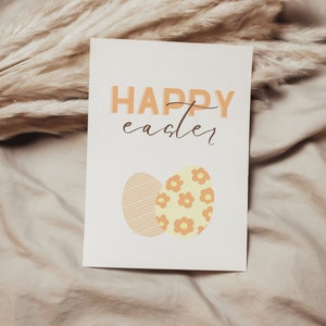 Carte Joyeuses Pâques, Carte de Pâques bohème, Cartes de Pâques, Cadeau de Pâques, oeufs de Pâques, carte pour la famille, Carte de voeux